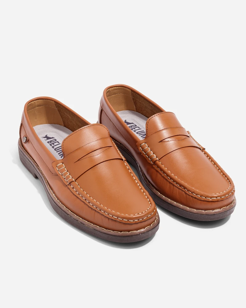 Alternative view of Mocasines Elegantes Clásicos en Cuero Miel