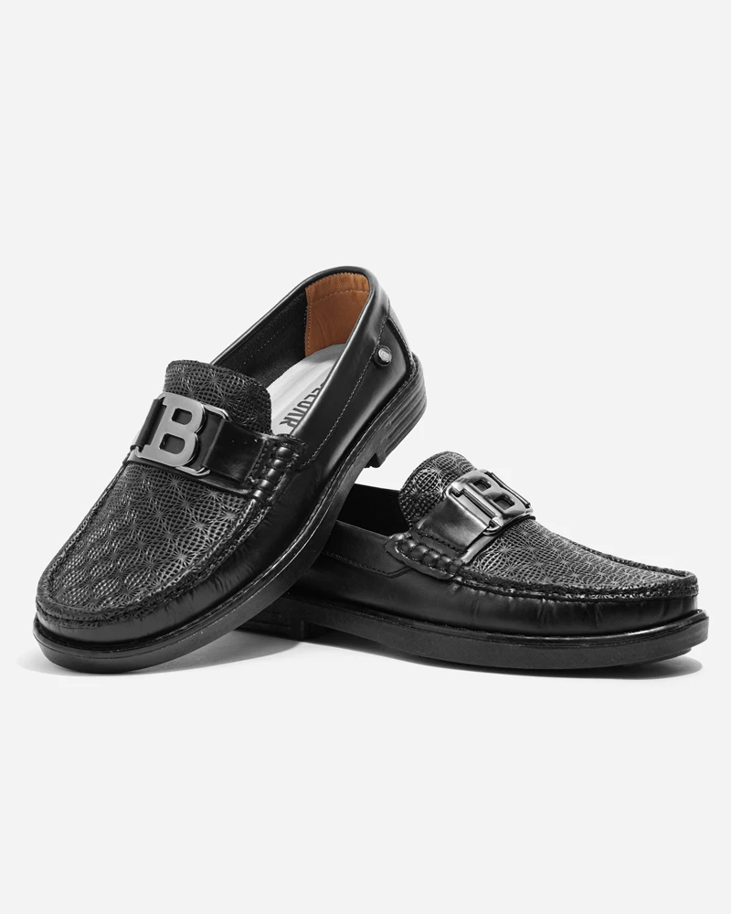 Mocasines Cuero Texturizado Herraje B - Imagen 3