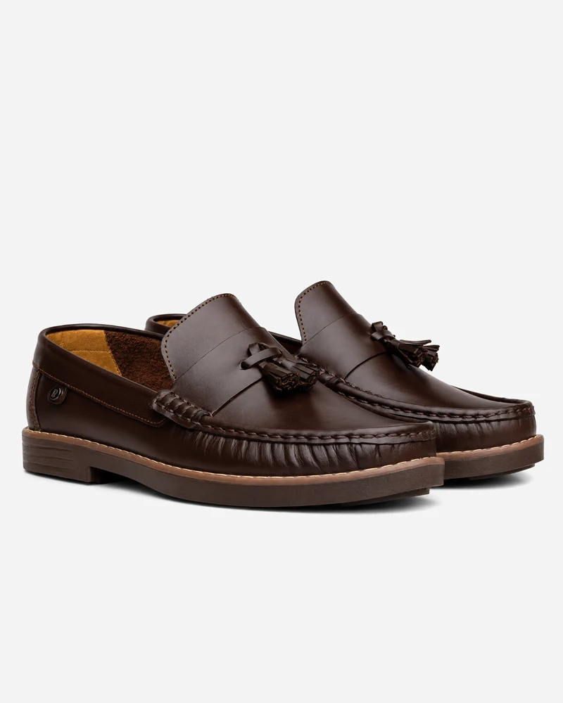 Alternative view of Mocasines Elegantes Borlas Marrón