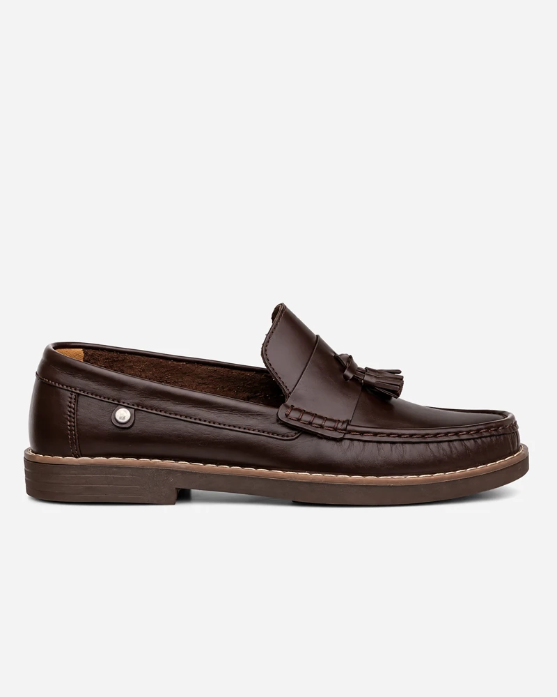 Mocasines Elegantes Borlas Marrón