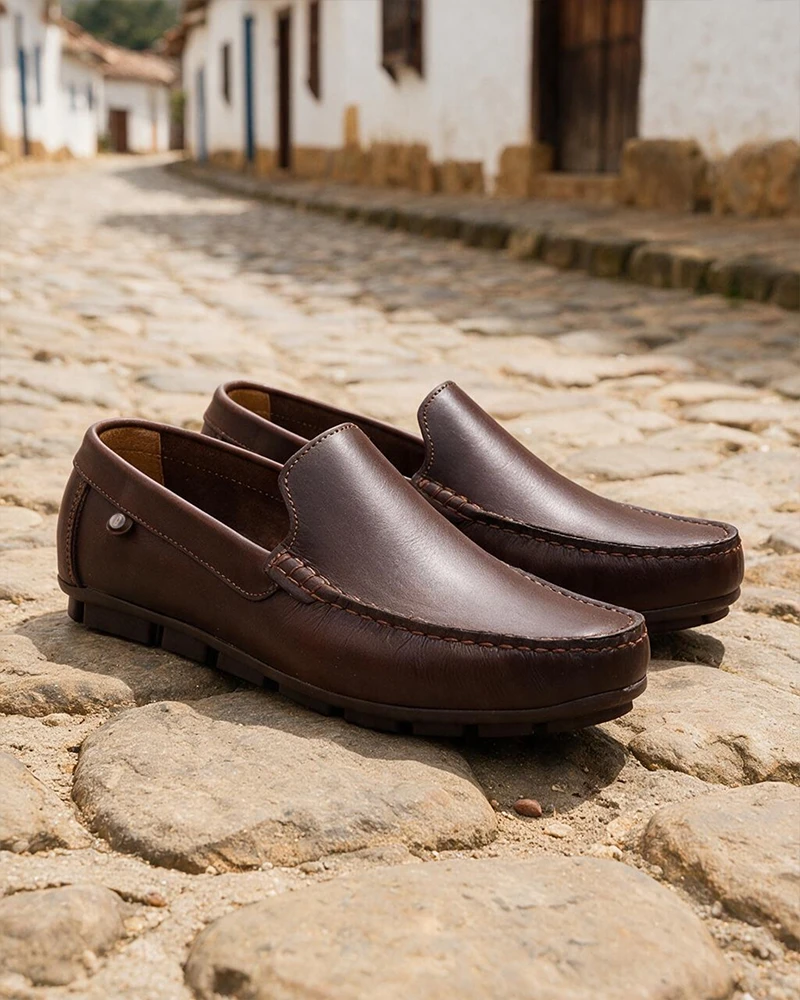 Mocasines Clásicos 01 Cuero Café