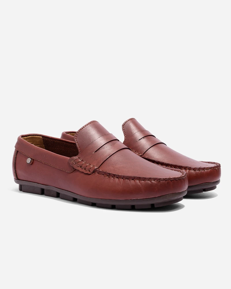 Alternative view of Mocasines Clásicos Coñac Cuero Hombre