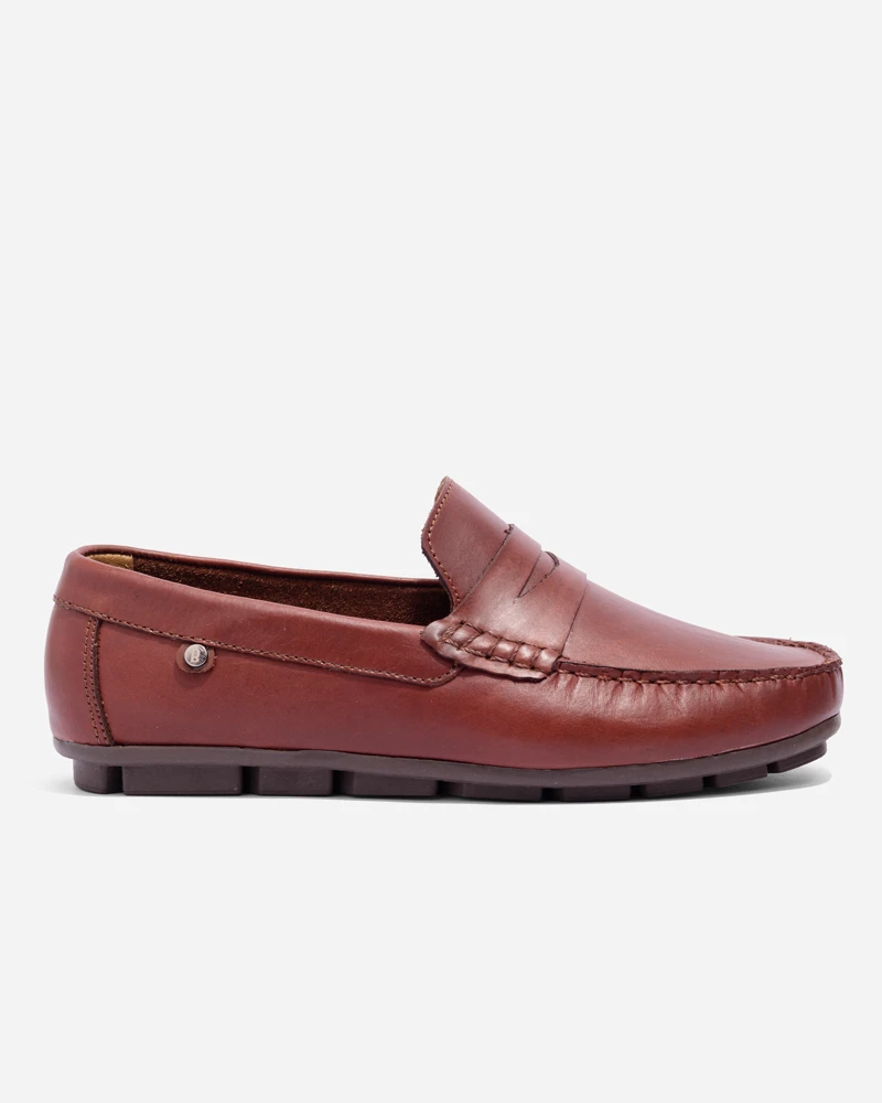 Mocasines Clásicos Coñac Cuero Hombre